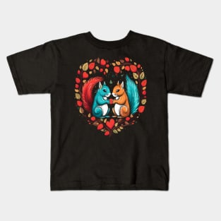 Squirrel Couple Valentine Kids T-Shirt